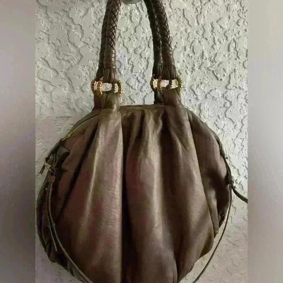 Ellie Tahari Boho Shoulder/Handbag Purse Adjustable Strap Womens Brown Leather - Picture 13 of 14